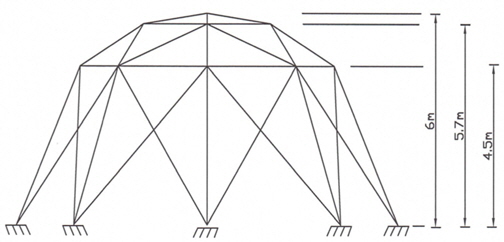 Initial configuration of 52-bar truss(side view)