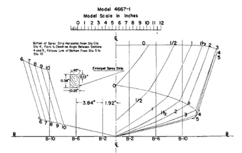 Body plan of the DTMB Series No. 62 Model 4667-1