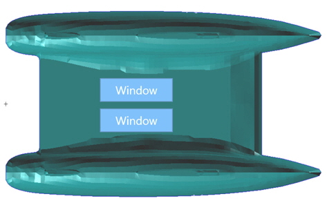 Concept design of windows in catamaran