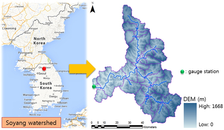 Location of the Soyang watershed.