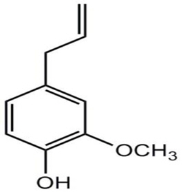 Chemical structure of eugenol.