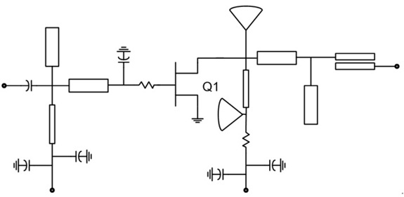 Simplified schematic circuit of the designed active doubler.