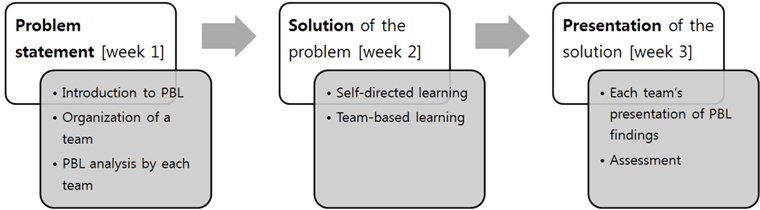 Steps of the problem-based learning (PBL).