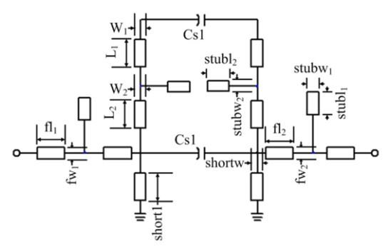Circuit model of ou r proposed filter geometry.