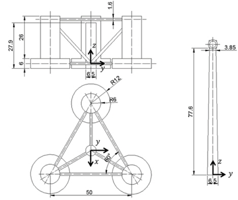 Schematic of the designed platform (unit: m)