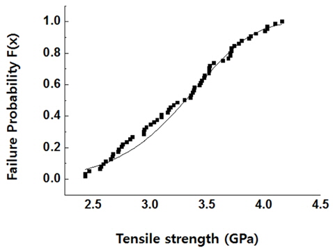 Failure Probability of tensile strength on 1-CFRP