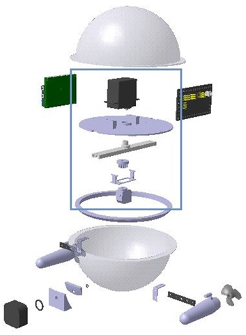 Designed buoy robot-kit (disassembled)