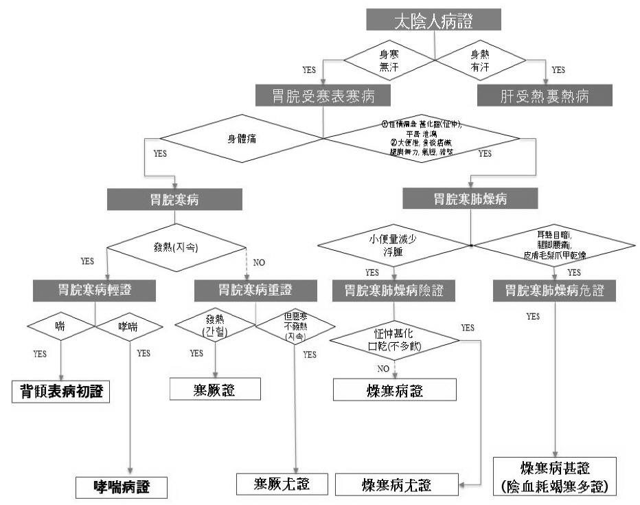 Algorithm of esophagus cold-based exterior cold (wiwansuhan-pyohan) disease in Taeeumin symptomatology
