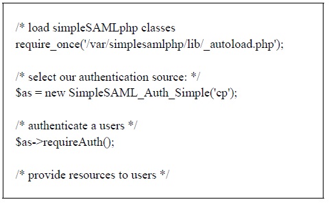 simpleSAMLphp API를 이용한 사용자 인증