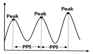 PPG 신호와 PPI 그래프