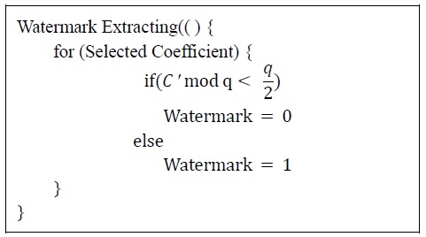 Watermark extraction algorithm.
