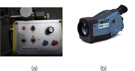 Image of welding speed controller (a) and thermal image camera : Thermal CAM P25 (b)
