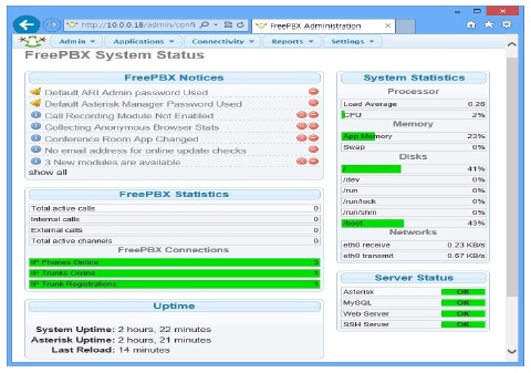 IP-PBX 시스템 화면