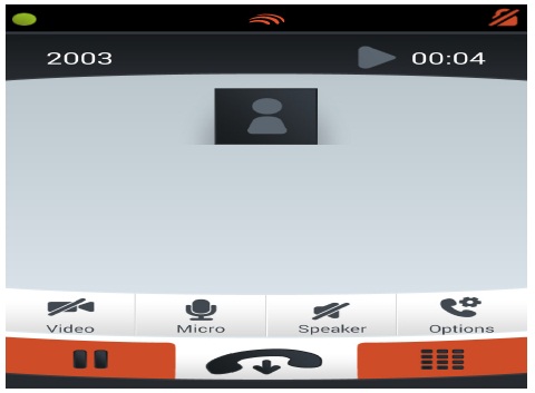Linphone Video에서 음성 통화중인 화면