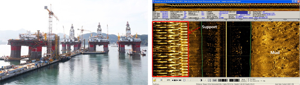 Semi-rig and sonar image (Quay)