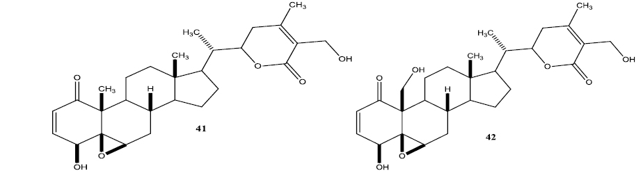 Withaferin-A (41) and Withalongolide-A (42).