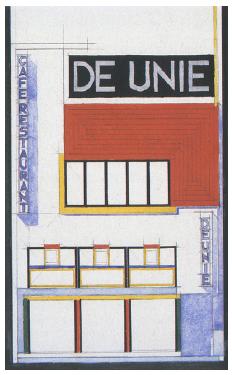 Jacobus Johannes Pieter Oud, cafe De Unie 입면계획, 1924