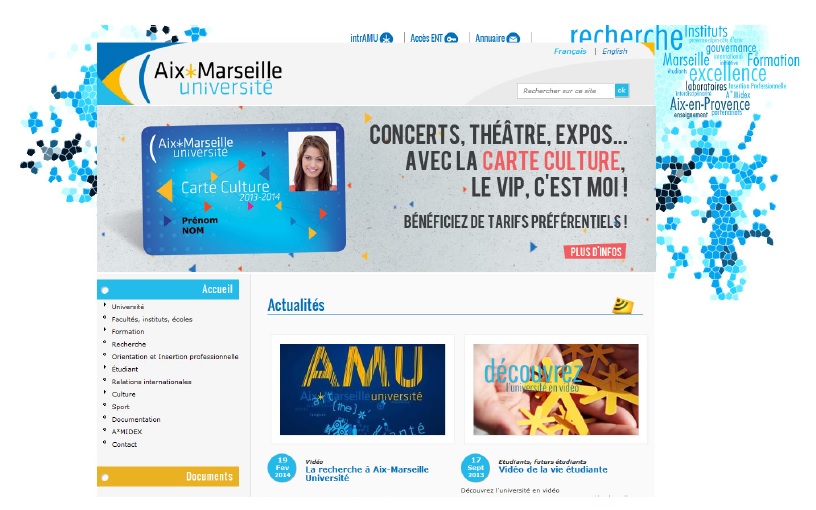 프랑스 엑스마르세유 대학교 홈페이지(www.univ-amu.fr)