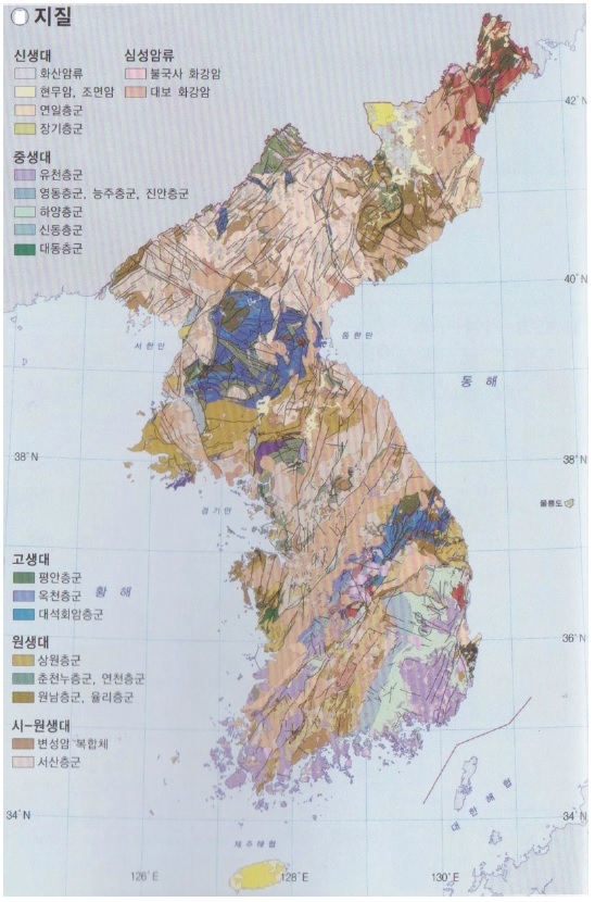Geological map of Korea.