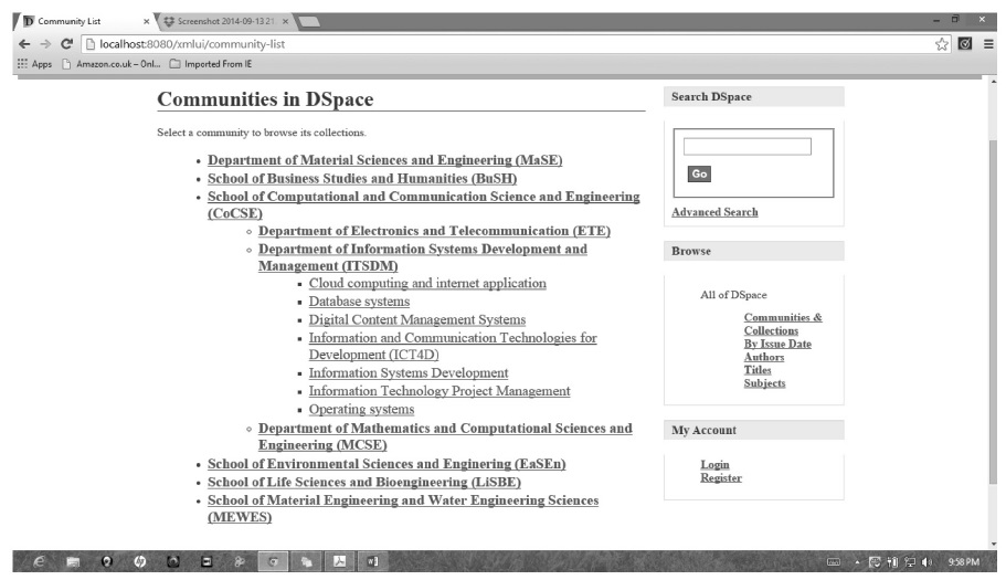 Communities and collections in DSpace@NM­AIST repository