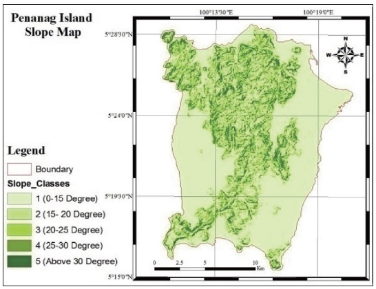 Penang Island Slope Map