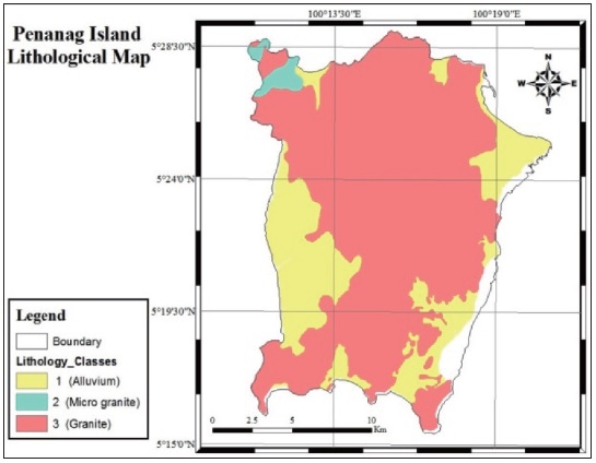 Classified Lithological Map of Penang Island