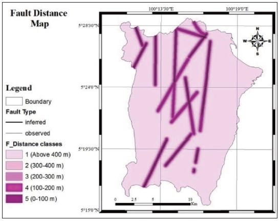 Fault Distance Map of Penang Island