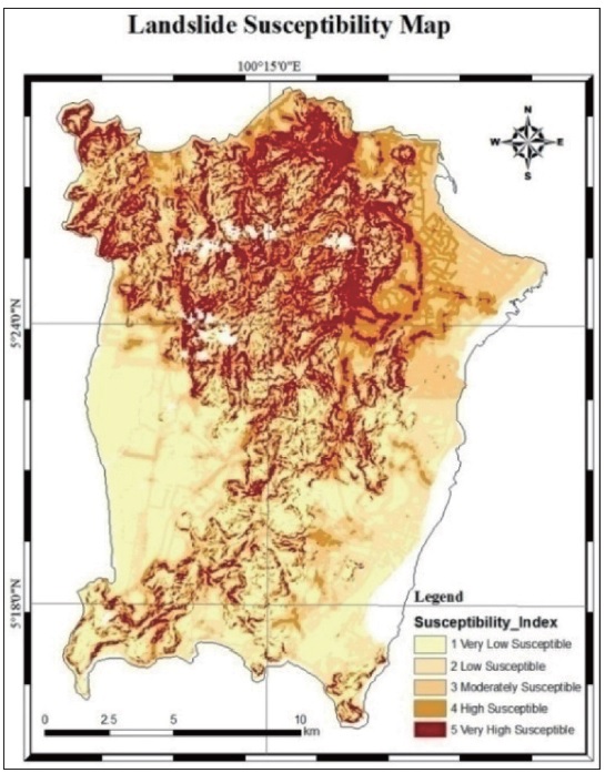 Landslide Susceptibility Map generated by AHP method