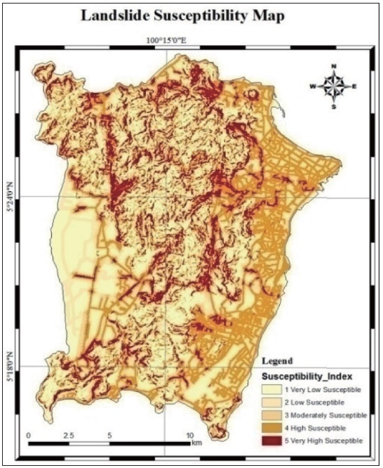 Landslide Susceptibility Map generated by OLS scales