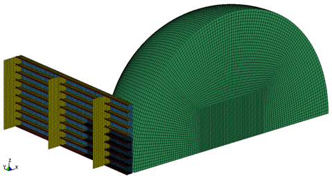 Modeling of panel structure and ice bergy bit