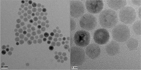 TEM image of TiO2 quantum dots prepared at hydrothermal temperature of 160℃ for 24 hours.