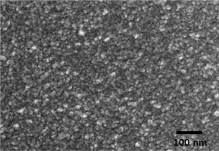 Surface morphology SEM image of ZTO/Ag 15 nm bilayer film.