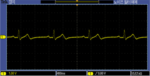 ECG recording of ECG simulator through the MEMS fabricated electrodes.