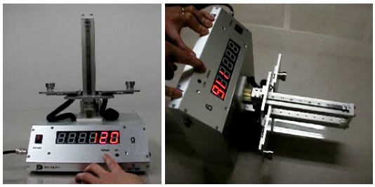 Performance test conducted on the ground (left: vertical test, right: lateral test).