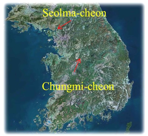 The Chunmi-cheon and Seolma-cheon sites located in Chungcheongbuk-do and Kyungki-do.