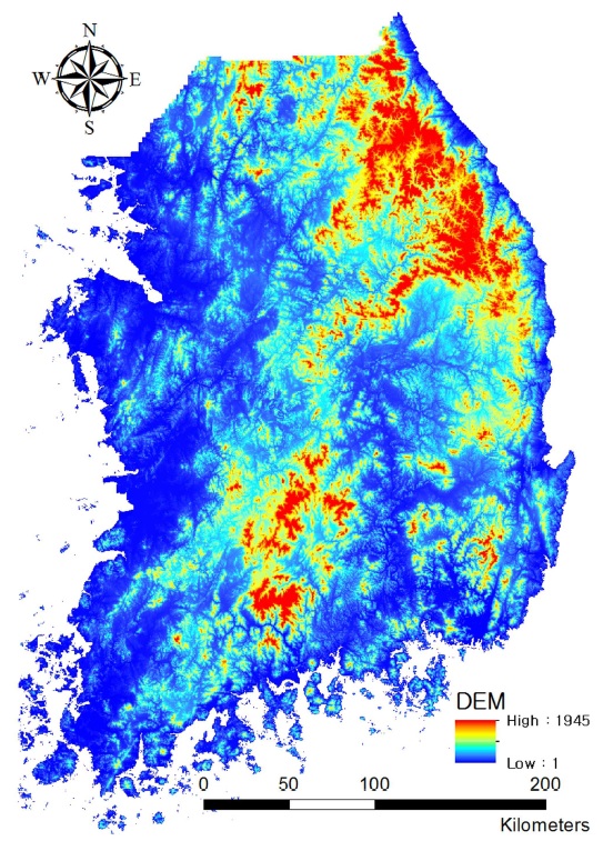 National-scale DEM with 5 m × 5 m resolution.