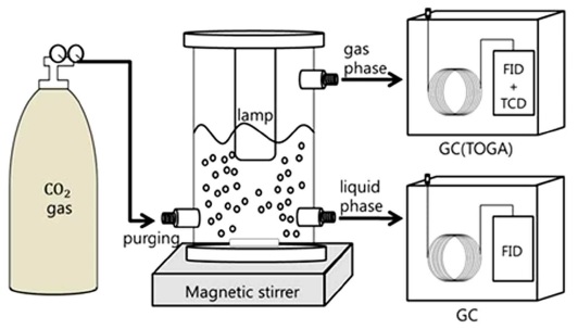 Scheme of CO2 photoreduction experiment.