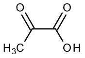 Molecular structure of pyruvic acid.